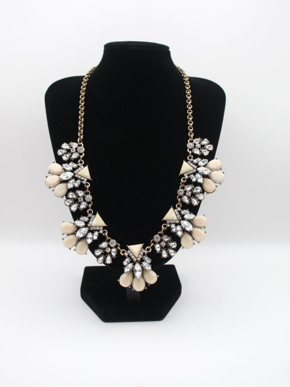 Glass & Acrylic Rhinestone Statement Necklace